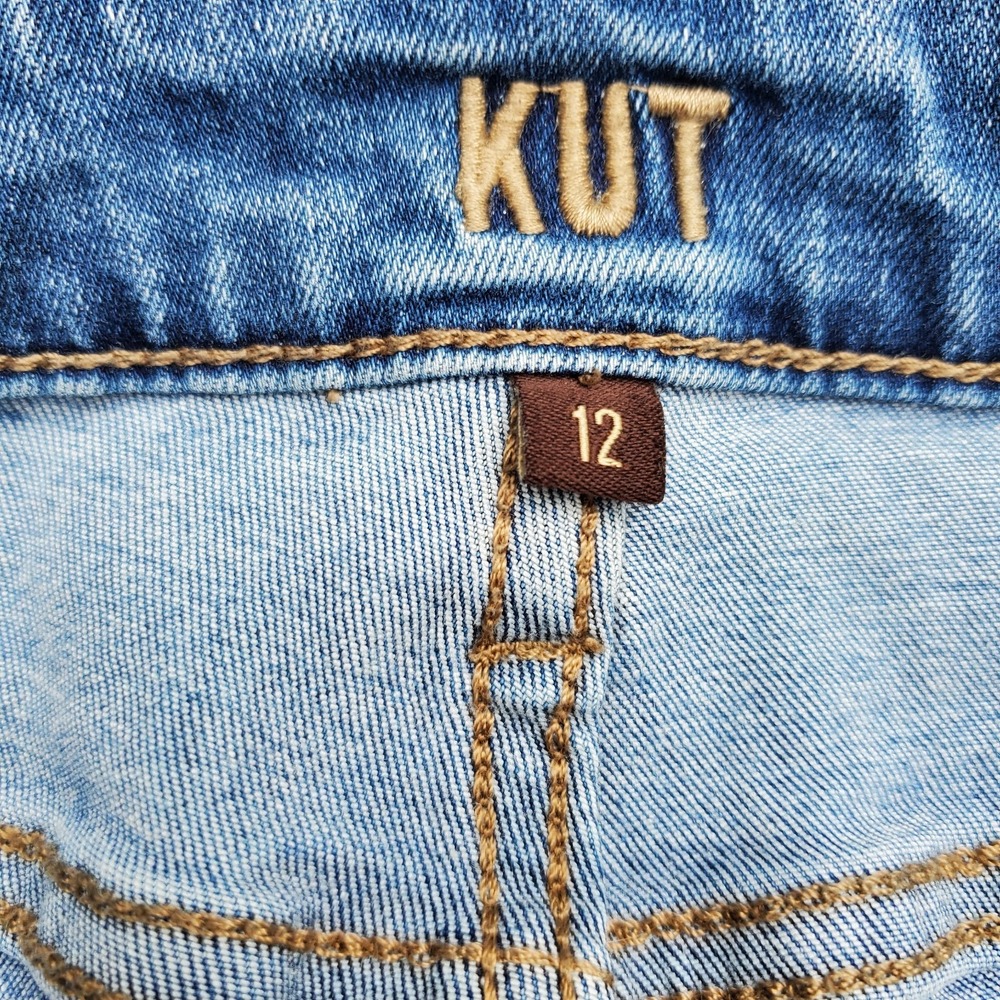 Kut From The Cloth Jeans High Rise Ankle Slim Straight‎ Leg Size 12 - Picture 5 of 6